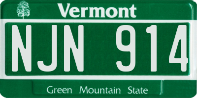 VT license plate NJN914