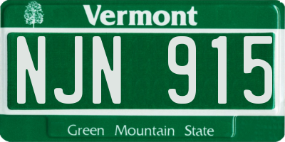VT license plate NJN915