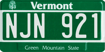 VT license plate NJN921