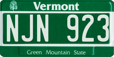 VT license plate NJN923