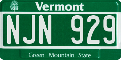 VT license plate NJN929