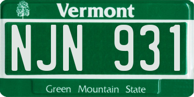 VT license plate NJN931
