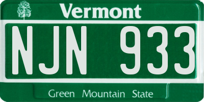 VT license plate NJN933