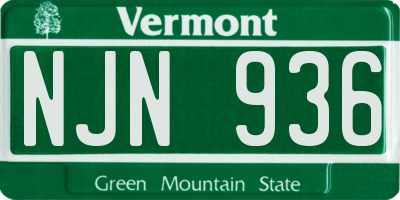 VT license plate NJN936