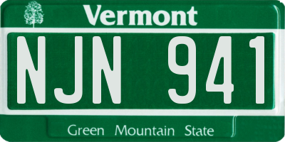 VT license plate NJN941