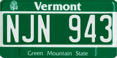 VT license plate NJN943