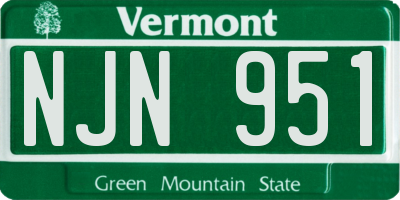 VT license plate NJN951