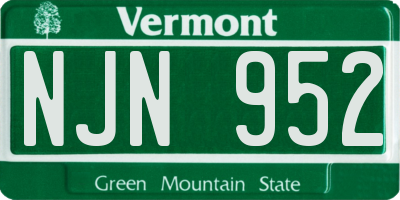 VT license plate NJN952