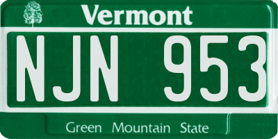 VT license plate NJN953