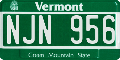 VT license plate NJN956
