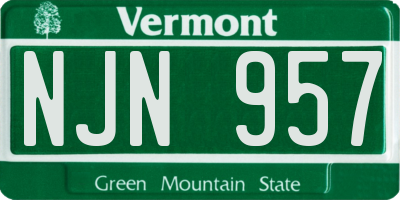 VT license plate NJN957