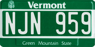 VT license plate NJN959