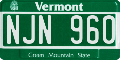 VT license plate NJN960