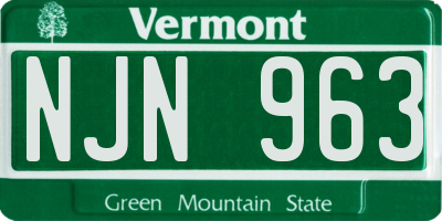 VT license plate NJN963