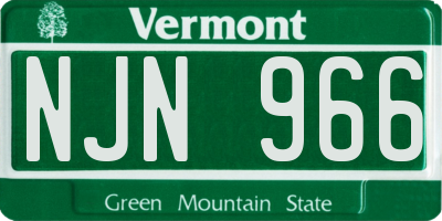VT license plate NJN966