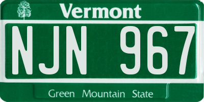VT license plate NJN967