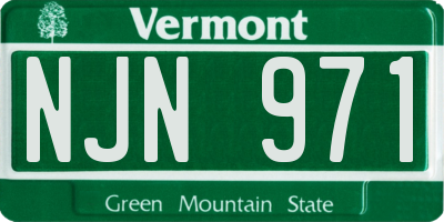 VT license plate NJN971