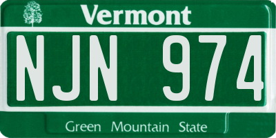 VT license plate NJN974