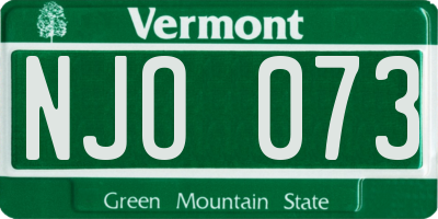 VT license plate NJO073