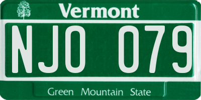 VT license plate NJO079