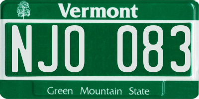 VT license plate NJO083