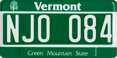 VT license plate NJO084