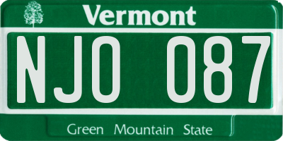 VT license plate NJO087