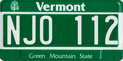 VT license plate NJO112
