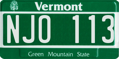 VT license plate NJO113