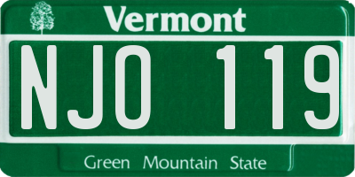 VT license plate NJO119