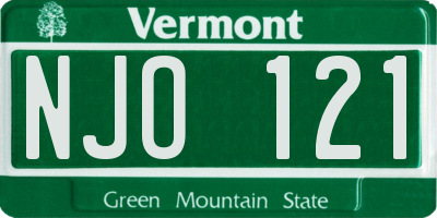 VT license plate NJO121