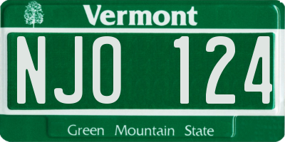 VT license plate NJO124