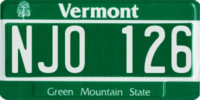 VT license plate NJO126