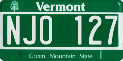 VT license plate NJO127