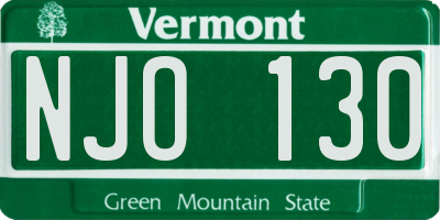 VT license plate NJO130