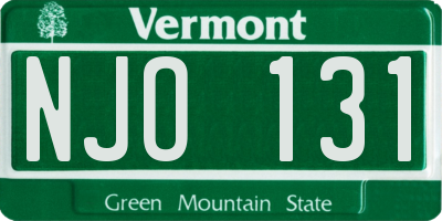 VT license plate NJO131
