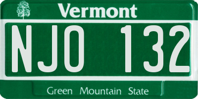 VT license plate NJO132