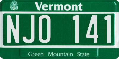 VT license plate NJO141