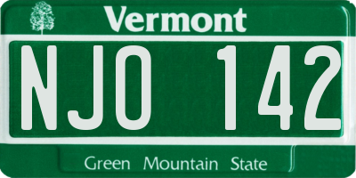 VT license plate NJO142