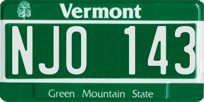 VT license plate NJO143