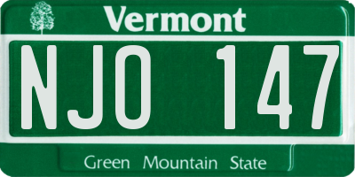 VT license plate NJO147
