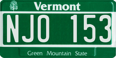 VT license plate NJO153