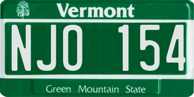 VT license plate NJO154
