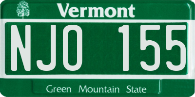 VT license plate NJO155