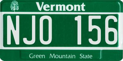 VT license plate NJO156
