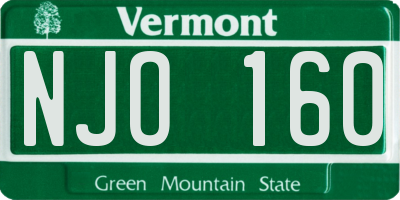 VT license plate NJO160