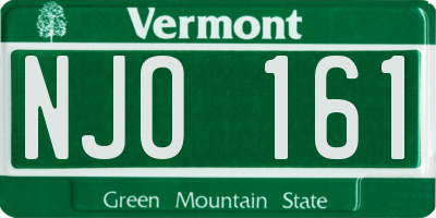 VT license plate NJO161