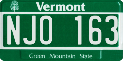 VT license plate NJO163