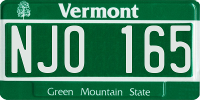 VT license plate NJO165