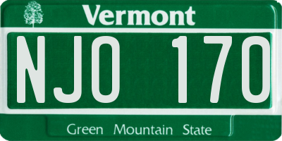VT license plate NJO170